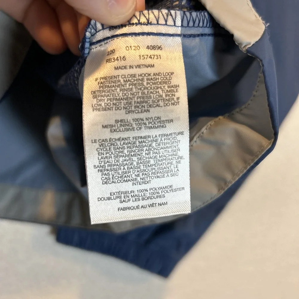 Columbia Rain Jacket Boys XL 18 20 Glennaker Hooded Blue Windbreaker 1574731
